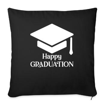 Bonne graduation - Housse de coussin décorative 45 x 45 cm - noir - Devant