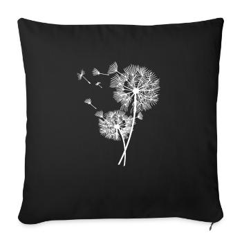 Dandelion flowers lucky charms floral motif women - Sofa pillowcase 17,3'' x 17,3'' (45 x 45 cm) - black - Front