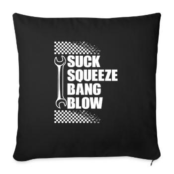 Suck Squeeze Bang Blow - Sofa pillowcase 17,3'' x 17,3'' (45 x 45 cm) - black - Front