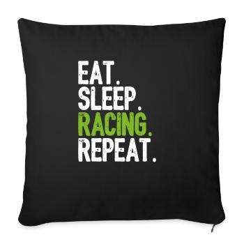 Virtual Racing Racer coureur joueur de cadeau - Housse de coussin décorative 45 x 45 cm - noir - Devant