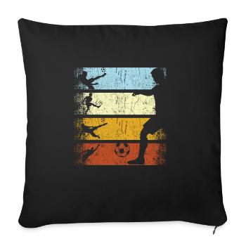 Retro vintage soccer player soccer football player - Sofa pillowcase 17,3'' x 17,3'' (45 x 45 cm) - black - Front
