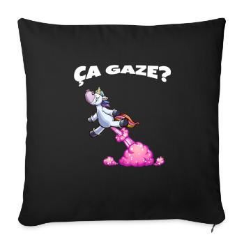 It gauze Unicorn who farts a rainbow humor - Sofa pillowcase 17,3'' x 17,3'' (45 x 45 cm) - black - Front
