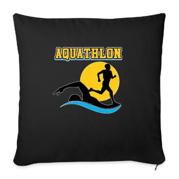 Aquathlon ein Sport ist nicht genug Swim And Run - Sofakissenbezug 45 x 45 cm - Schwarz - Vorne