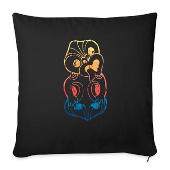 Haka Nouvelle-Zélande Maori - Housse de coussin décorative 45 x 45 cm - noir - Devant