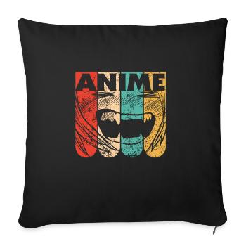 Anime Manga Kawaii au Manga Anime Japonais - Housse de coussin décorative 45 x 45 cm - noir - Devant