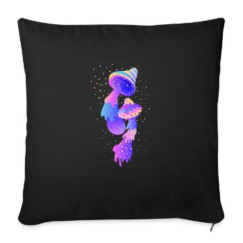 Magic Mushroom Pilz Sammler Open Mind Geschenk - Sofakissenbezug 45 x 45 cm - Schwarz - Vorne