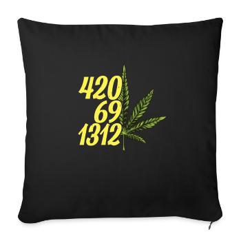 420 Cannabis Culture Kiffer Weed - Housse de coussin décorative 45 x 45 cm - noir - Devant