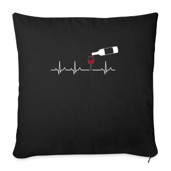 Battement de coeur du vin - Housse de coussin décorative 45 x 45 cm - noir - Devant