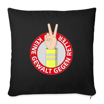 Pas de violence contre les sauveteurs - Housse de coussin décorative 45 x 45 cm - noir - Devant