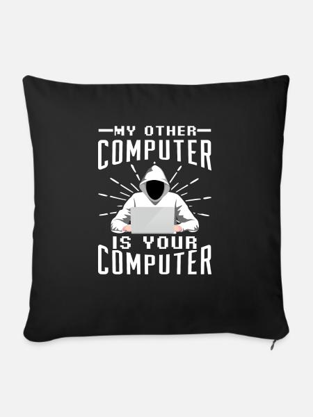 Hacker Computer - Sofakissenbezug 45 x 45 cm - Schwarz