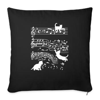 Cats Musician Funny Clef Gift - Sofa pillowcase 17,3'' x 17,3'' (45 x 45 cm) - black - Front