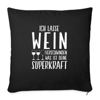 I make wine disappear - Sofa pillowcase 17,3'' x 17,3'' (45 x 45 cm) - black - Front