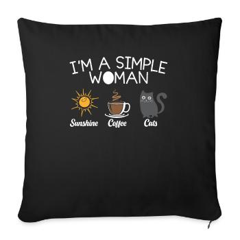 Chemise Chats - Sun Coffee Cat - Housse de coussin décorative 45 x 45 cm - noir - Devant