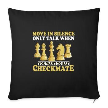 Chess chess board board game Chess - Sofa pillowcase 17,3'' x 17,3'' (45 x 45 cm) - black - Front