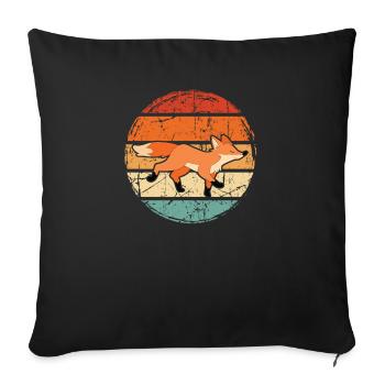 Fox - Sofa pillowcase 17,3'' x 17,3'' (45 x 45 cm) - black - Front