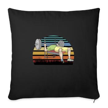 Bench press toning dumbbell gift - Sofa pillowcase 17,3'' x 17,3'' (45 x 45 cm) - black - Front