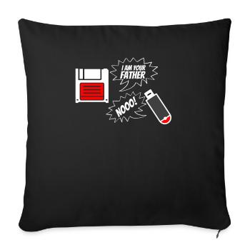 USB je suis votre père disquette drôle cadeau - Housse de coussin décorative 45 x 45 cm - noir - Devant