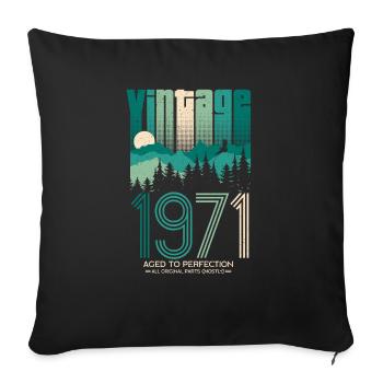 Vintage 1971 50th Birthday Fiftieth Gift - Sofa pillowcase 17,3'' x 17,3'' (45 x 45 cm) - black - Front