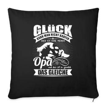 Family Grandpa Grandchild Happiness can not be bought - Sofa pillowcase 17,3'' x 17,3'' (45 x 45 cm) - black - Front