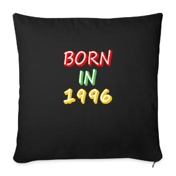 Né en 1996 - Housse de coussin décorative 45 x 45 cm - noir - Devant