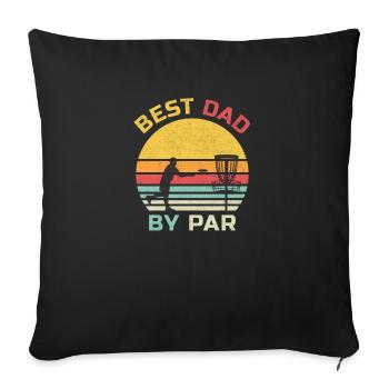 Disc Golf Papa Design für einen Disc-Golf Dad - Sofakissenbezug 45 x 45 cm - Schwarz - Vorne