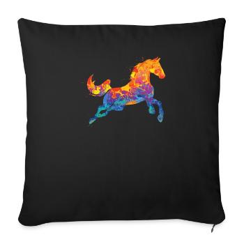 cheval - Housse de coussin décorative 45 x 45 cm - noir - Devant