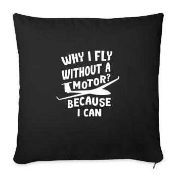 Pilote de planeur avion pilote de planeur cadeau - Housse de coussin décorative 45 x 45 cm - noir - Devant