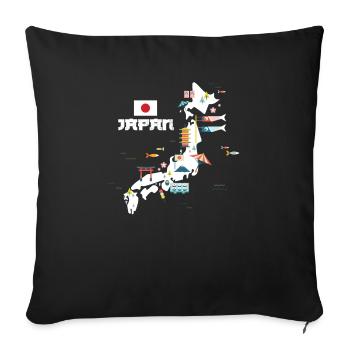 Japan - Sofa pillowcase 17,3'' x 17,3'' (45 x 45 cm) - black - Front