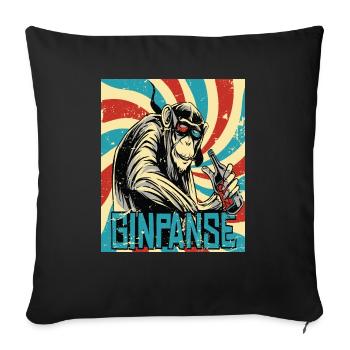 Retro ginpanse monkey - Sofa pillowcase 17,3'' x 17,3'' (45 x 45 cm) - black - Front