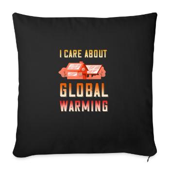 Solar Energy Photovoltaics - I care about Global - Sofa pillowcase 17,3'' x 17,3'' (45 x 45 cm) - black - Front