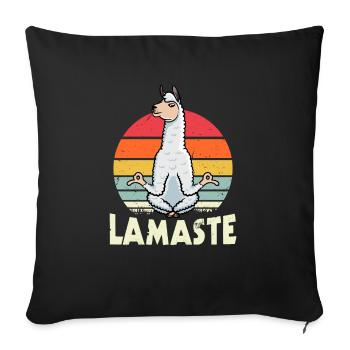 Lamama - yoga mat yoga poison - Housse de coussin décorative 45 x 45 cm - noir - Devant