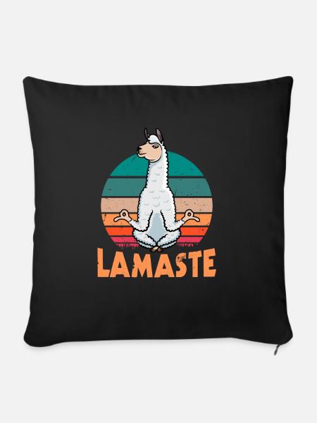 Lamaste Lama - yoga mat yoga Gift - Sofakissenbezug 45 x 45 cm - Schwarz