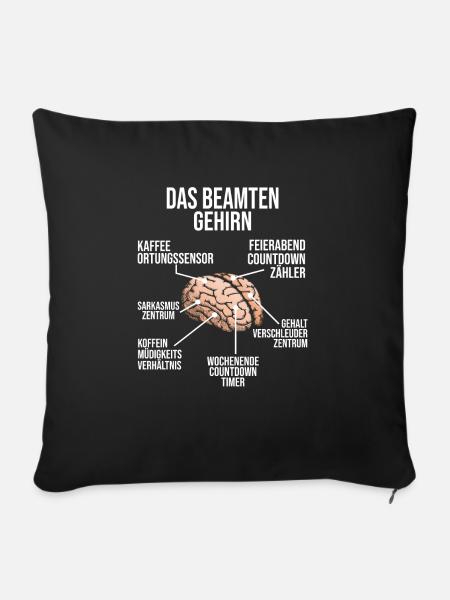 Beamter Gehirn Beamte Beruf Beamten Geschenk - Sofakissenbezug 45 x 45 cm - Schwarz