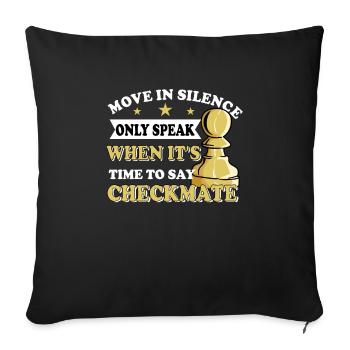 Chess chess board board game Chess Victory - Sofa pillowcase 17,3'' x 17,3'' (45 x 45 cm) - black - Front
