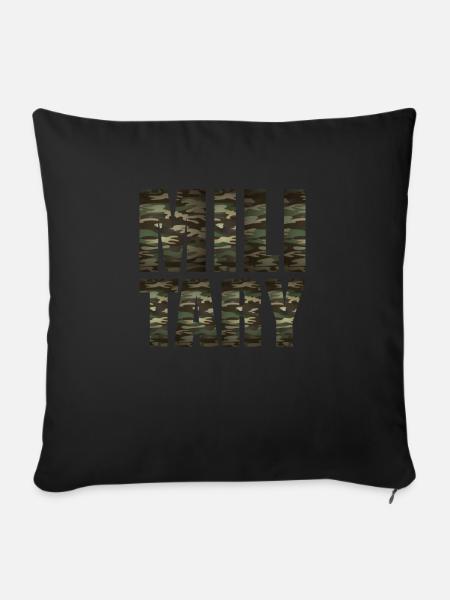 Militärische Tarnbriefe - Sofakissenbezug 45 x 45 cm - Schwarz