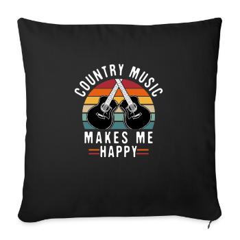 Country music gift retro vintage - Sofa pillowcase 17,3'' x 17,3'' (45 x 45 cm) - black - Front