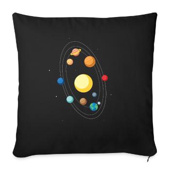 Solar System Classic Space Gift Idea - Sofa pillowcase 17,3'' x 17,3'' (45 x 45 cm) - black - Front
