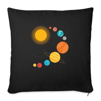 Solar System Classic Space Gift Idea - Sofa pillowcase 17,3'' x 17,3'' (45 x 45 cm) - black - Front