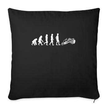 Evolution Holzarbeiter Motorsäge Kettensäge - Sofakissenbezug 45 x 45 cm - Schwarz - Vorne