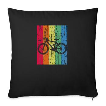 bicycle - Sofa pillowcase 17,3'' x 17,3'' (45 x 45 cm) - black - Front