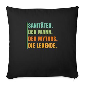 Sanitäter Retro Sani Rettungsdienst 112 Mythos - Sofakissenbezug 45 x 45 cm - Schwarz - Vorne
