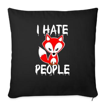 I hate people fox Halloween blutig - Sofakissenbezug 45 x 45 cm - Schwarz - Vorne