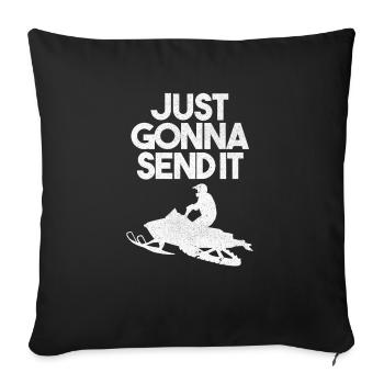 Snowmobile Rider Silhouette Distressed Just Gonna - Sofakissenbezug 45 x 45 cm - Schwarz - Vorne