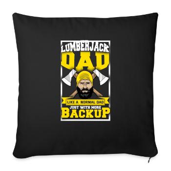 Bûcherons - Housse de coussin décorative 45 x 45 cm - noir - Devant