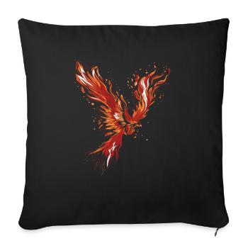 Burning Phoenix - Sofa pillowcase 17,3'' x 17,3'' (45 x 45 cm) - black - Front