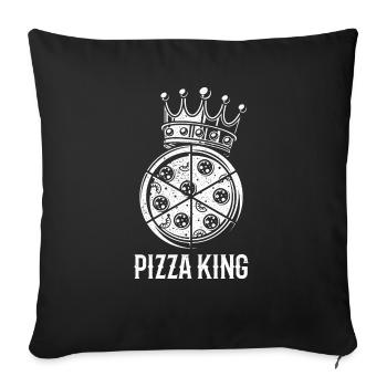 Cadeau de conception de partenaire amateur de pizza Pizza King - Housse de coussin décorative 45 x 45 cm - noir - Devant