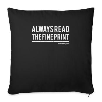 Always Read Fine Print We’re Pregnant Reveal Annou - Housse de coussin décorative 45 x 45 cm - noir - Devant