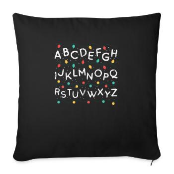Funny ABC Alphabet Christmas Teacher Gift - Sofakissenbezug 45 x 45 cm - Schwarz - Vorne