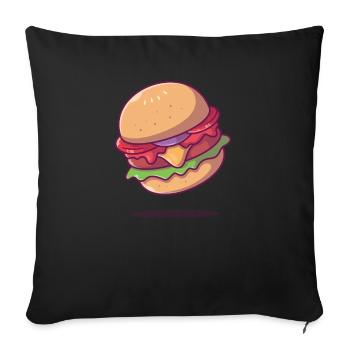 Cheeseburger Favorit Lebensmittel Geschenkidee - Sofakissenbezug 45 x 45 cm - Schwarz - Vorne