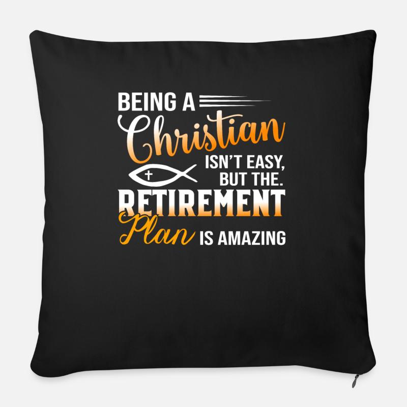 Christian Religious Retirement Plan - Sofa pillowcase 17,3'' x 17,3'' (45 x 45 cm) - black